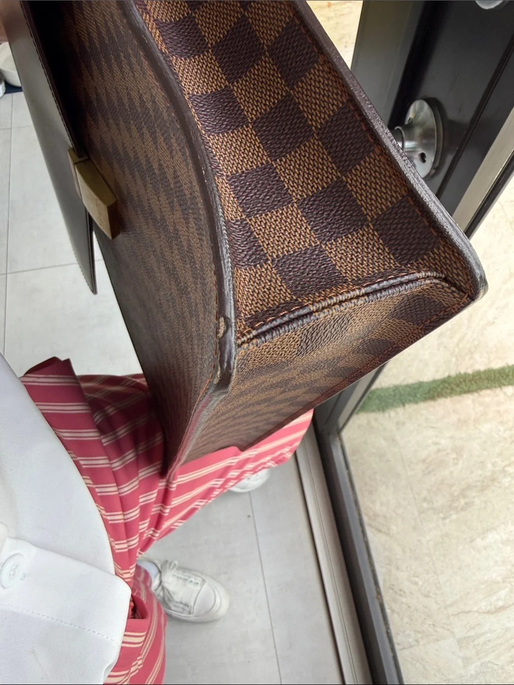 Louis Vuitton Brown Damier Canvas Laptop Briefcase with Gold Hardware